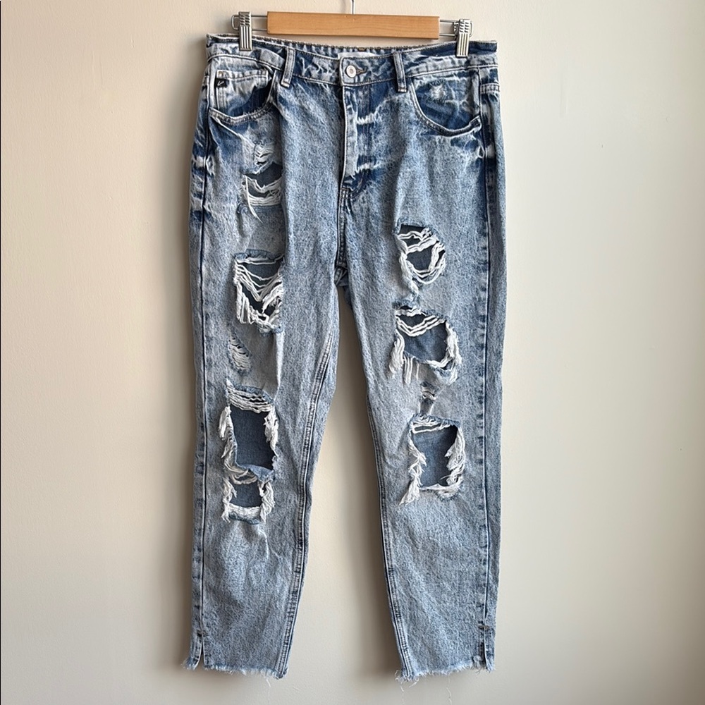 Kancan Light Washed Distressed Jeans